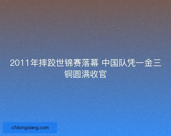 2011年摔跤世锦赛落幕 中国队凭一金三铜圆满收官